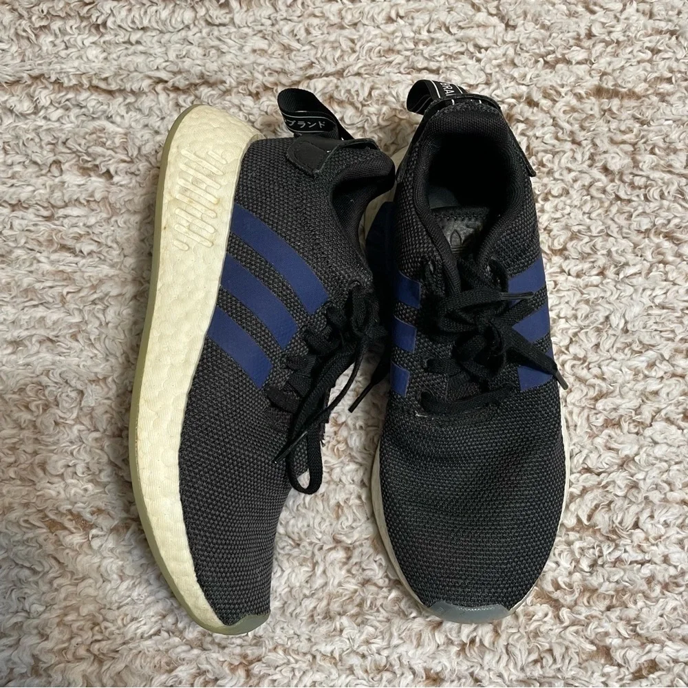Adidas Boost NMD R2 Core Black Navy Sneakers